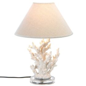 Accent Plus Ivory Coral Table Lamp with Fabric Shade