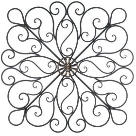Accent Plus Wrought Iron 36-inch Bronze Scrolled Wall Decor