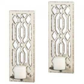 Accent Plus Deco Mirrored Wall Sconce Set