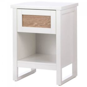 Accent Plus Wood Front White Side Table