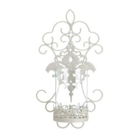 Accent Plus Romantic Ivory Scrolled Iron Wall Sconce