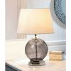 Accent Plus Gray Cracked-Glass Sphere Table Lamp