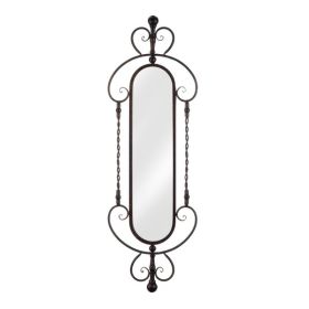 Accent Plus Tall Wall Mirror with Distressed Bronze Metal Frame