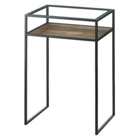Accent Plus Glass-Top Industrial Side Table