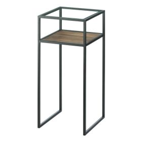 Accent Plus Glass-Top Industrial Side Table - Square