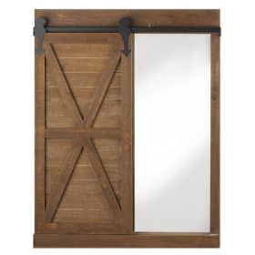 Accent Plus Chalkboard and Mirror Wall Decor with Barn Door