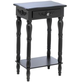 Accent Plus Black Side Table with Crystal Drawer Pull