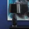 Nikki Chu Dark Blue Gem Table Lamp with Black Paper Shade