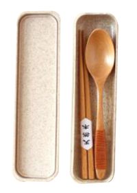 Convenient and Practical Wooden Tableware Outdoor Travel Cutlery Set [F]