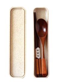 Convenient and Practical Wooden Tableware Outdoor Travel Cutlery Set [E]