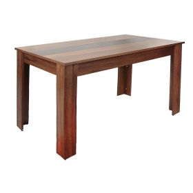 dining table Height 29.5" Particleboard dark wood with melamine beech wood grain