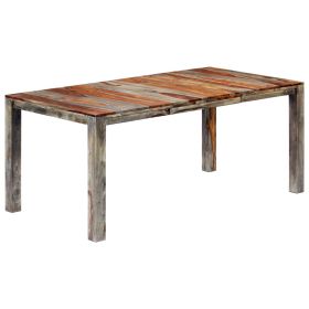 Dining Table Gray 70.9"x35.4"x29.9" Solid Sheesham Wood