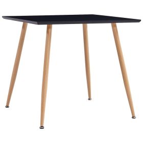 Dining Table Black and Oak 31.7"x31.7"x28.7" MDF