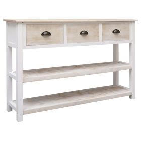 Sideboard Natural and White 45.3"x11.8"x29.9" Wood