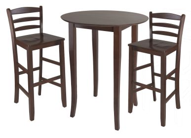 Fiona 3-Pc High Round Table with Ladder Back Stool