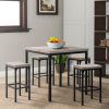 Counter Height 5 Pieces Dining Set In Brown And Black