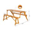 138.5*137*75cm Solid Wood Load-Bearing 150kg Dual-Purpose Conjoined Table And Chair