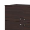 35 Inch Wooden Multipurpose Storage Cabinet with 4 Doors and Angled Legs; Dark Brown; DunaWest