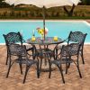 Backyard 36 Inch With Umbrella Hole Patio Round Dining Bistro Table