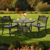 Backyard 36 Inch With Umbrella Hole Patio Round Dining Bistro Table