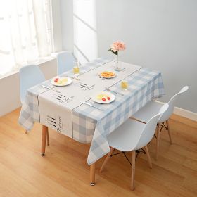 Nordic tablecloth cloth waterproof; scald proof; oil proof; wash free tea table cloth desk ins student tablecloth pvc net red (colour: Checkered tableware)