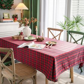 Yimanqiyun tablecloth; yarn dyed; green lattice; Christmas table cloth; American style; rectangular fabric; directly supplied by the manufacturer (colour: Sandwich case - red)