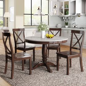 Home, Garden & ToolsFurnitureKitchen & Dining RoomTable & Chair Sets (Color: Brown)